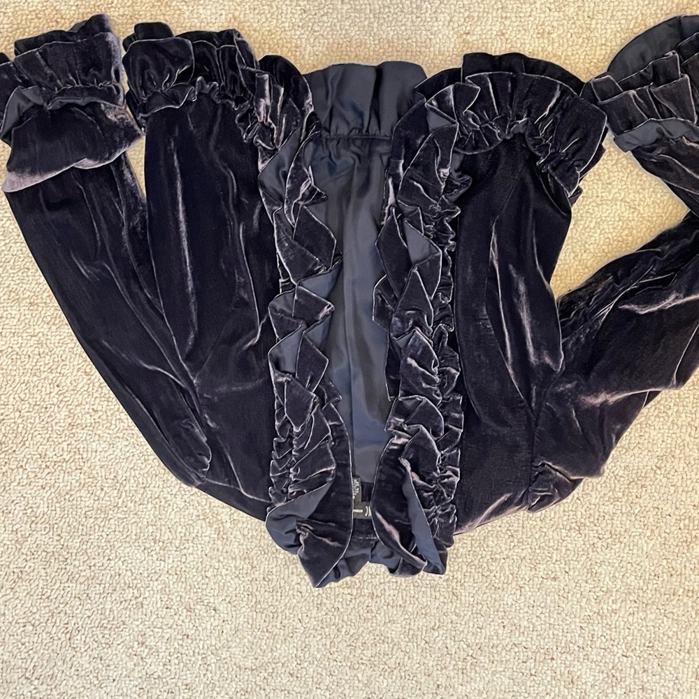 Elegant Velvet Ruffled Jacket by Blazer